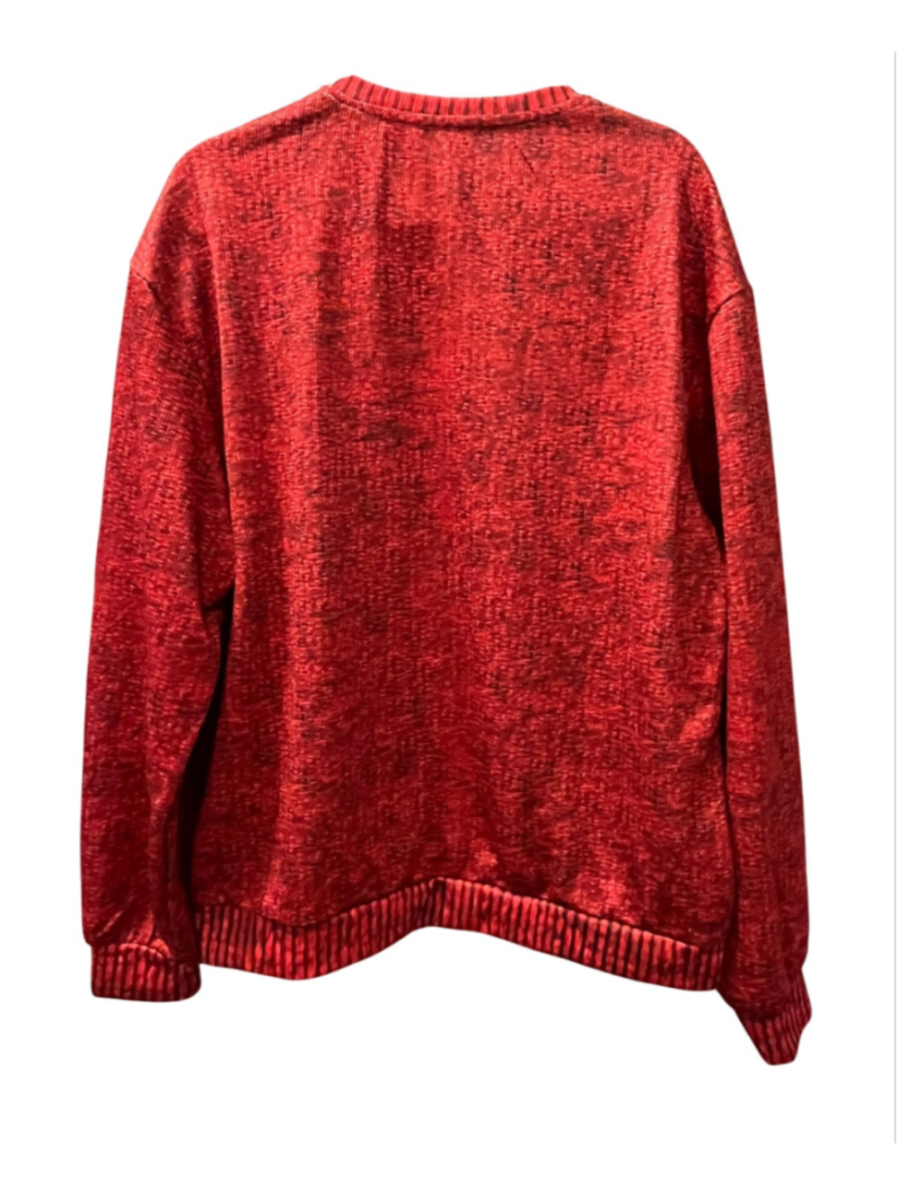 Ugly Christmas Sweater XL Cat Riding T-Rex Santa Funny Holiday Sweatshirt Red - Picture 2 of 7